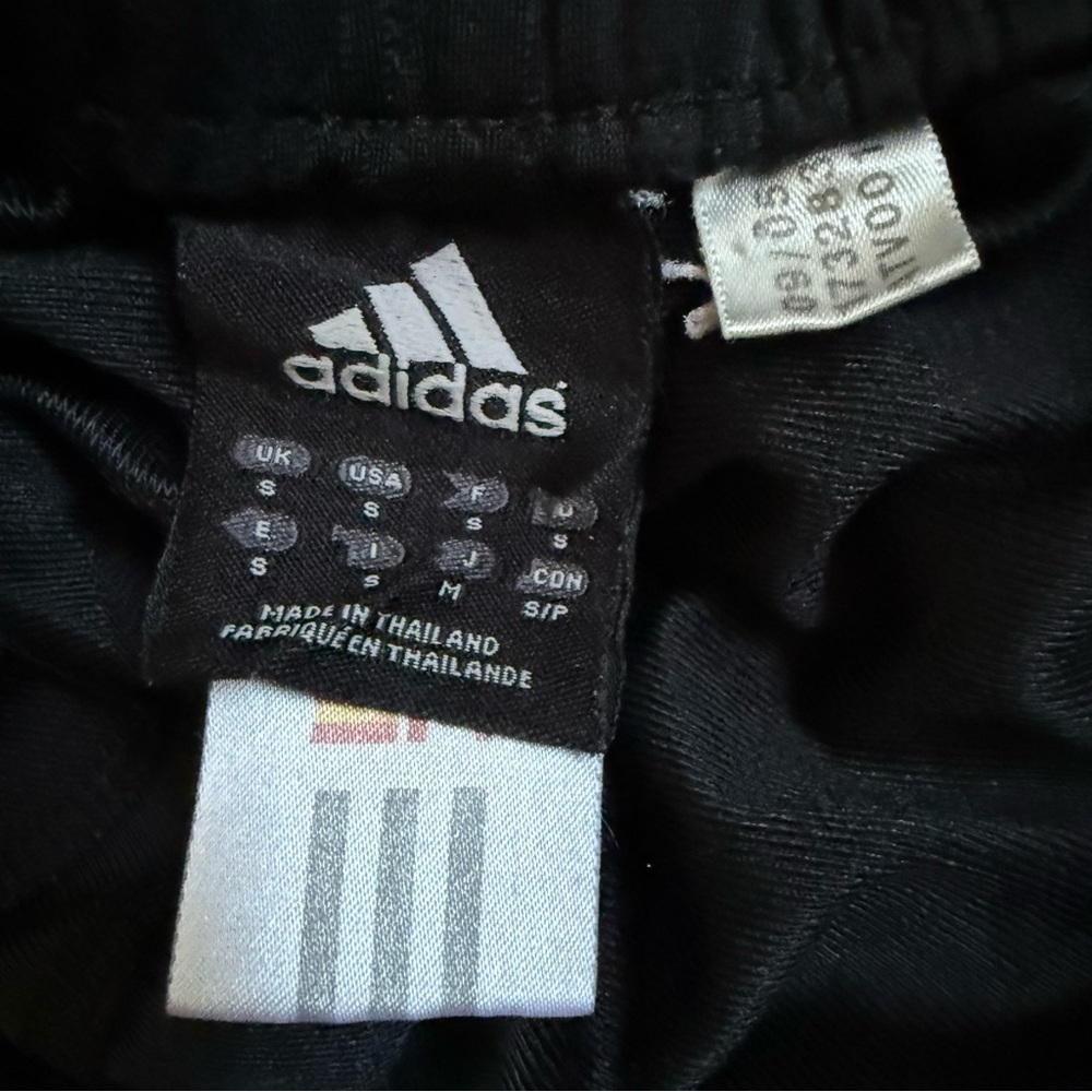 Vintage Adidas Track Pants Tear Away Men Small Black 3 Stripes Snaps Baggy Y2K - Picture 13 of 17